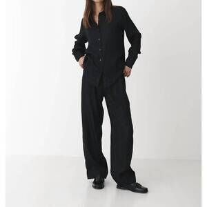 NEW KARMAMIA alma shirt in black leo silk